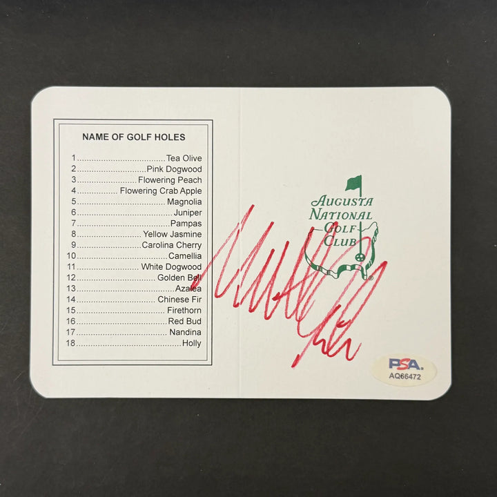 Matt Fitzpatrick Signed Golf Masters Golf Scorecards PSA Autographed