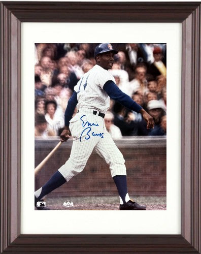 Ernie Banks signed Chicago Cubs MLB Licensed 8x10 Photo minor dings Framed- COA