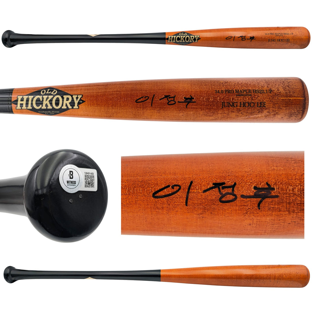 Jung Hoo Lee Auto Orange Old Hickory Player Model Bat Giants Auto Korean BAS