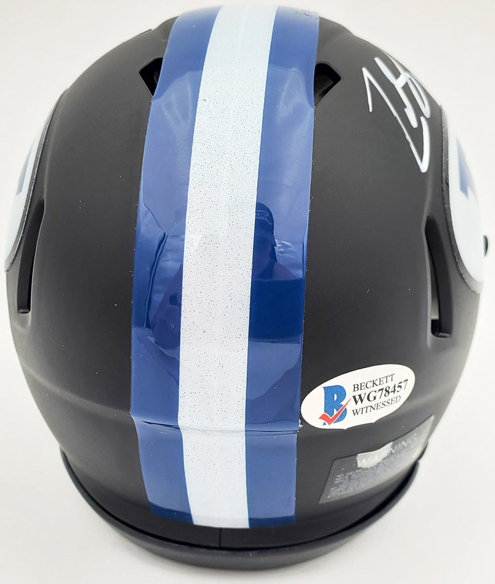 Zach Wilson Signed BYU Cougars Matte Black Speed Mini Helmet Beckett BAS
