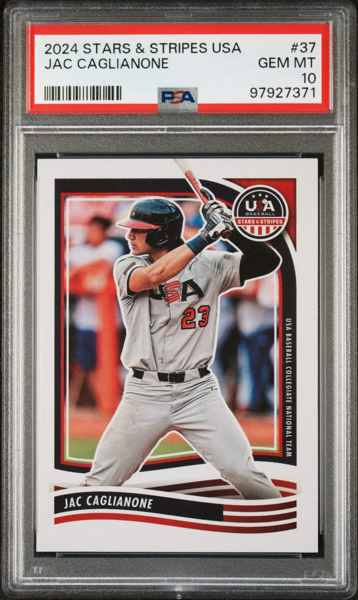 Graded 2024 Panini Stars & Stripes USA Jac Caglianone #37 Baseball Card PSA 10
