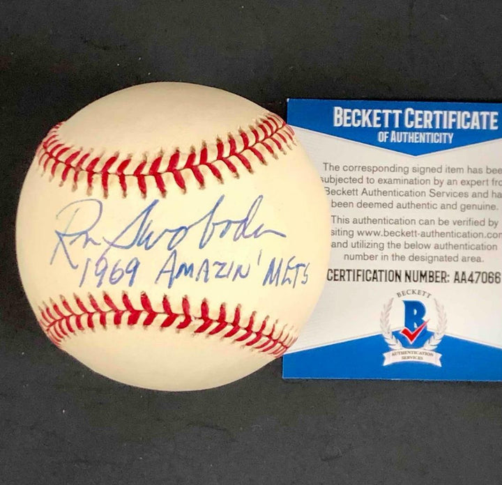 Ron Swoboda "1969 Amazin' Mets" inscription signed NL Baseball BAS COA Beckett