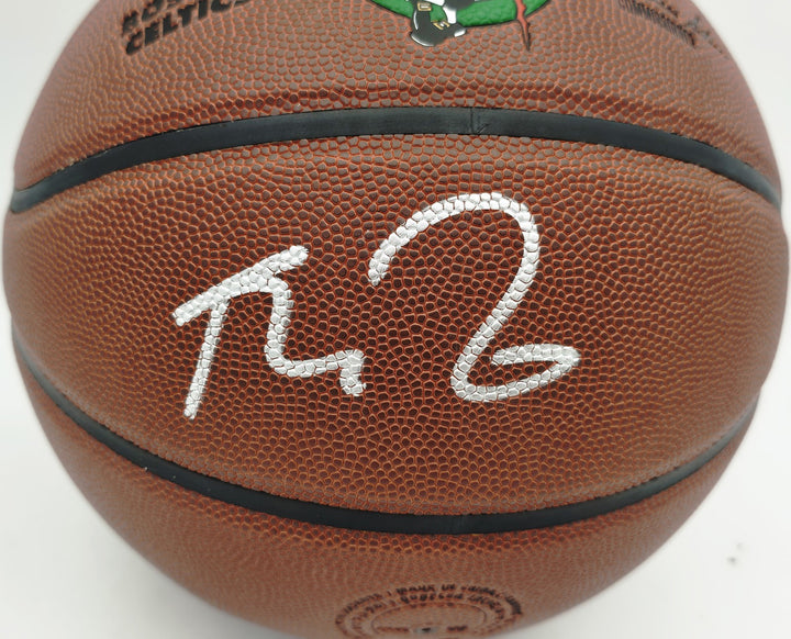 Kevin Garnett Signed Composite Leather Logo Basketball Celtics BAS Witness