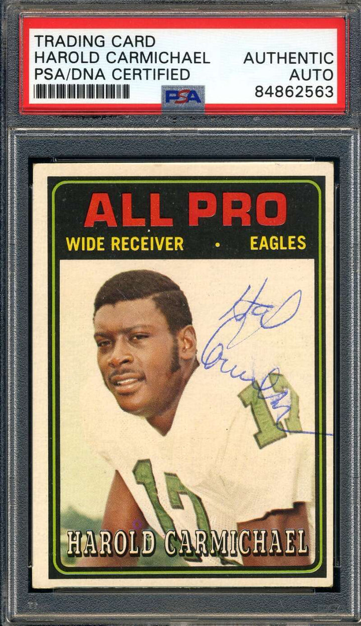 Harold Carmichael PSA DNA Vintage Signed 1974 Topps Rookie Autograph