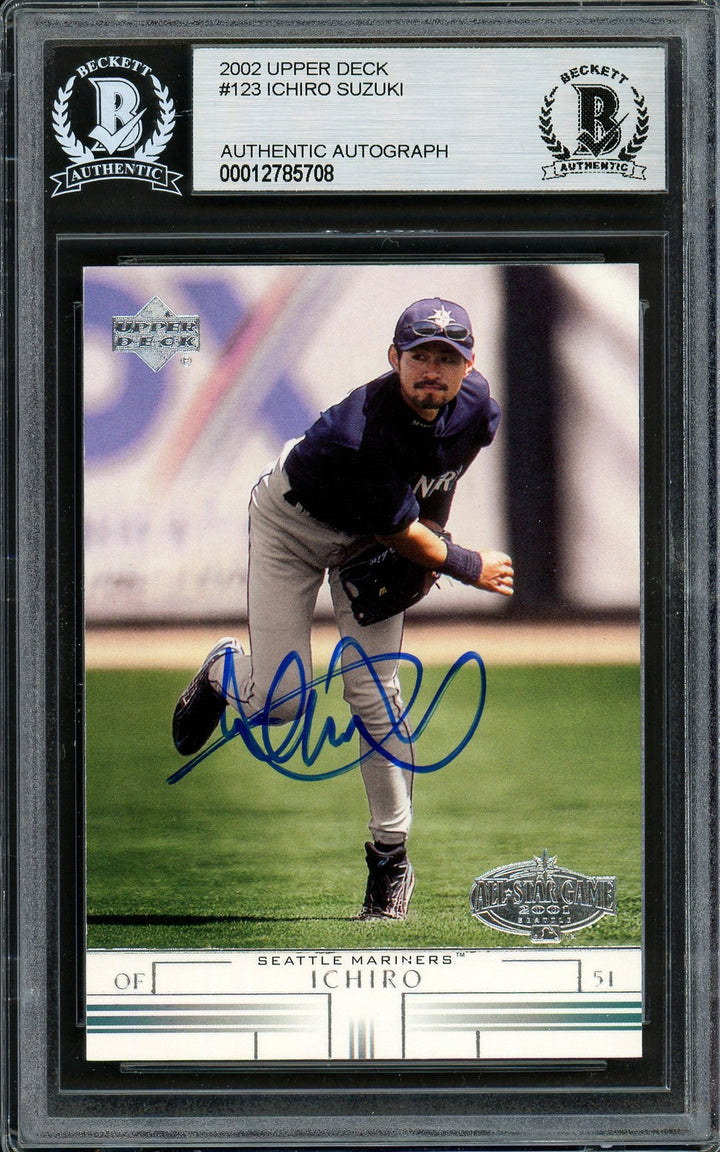 Ichiro Suzuki Signed 2002 Upper Deck Card 123 Seattle Mariners Beckett