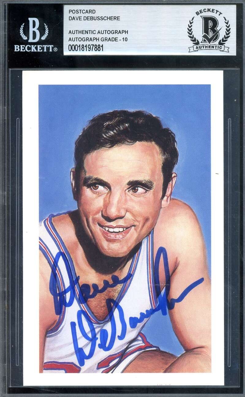 Dave Debusschere Gem Mint 10 Beckett BAS Signed 1992 Ron Lewis HOF Postcard Auto