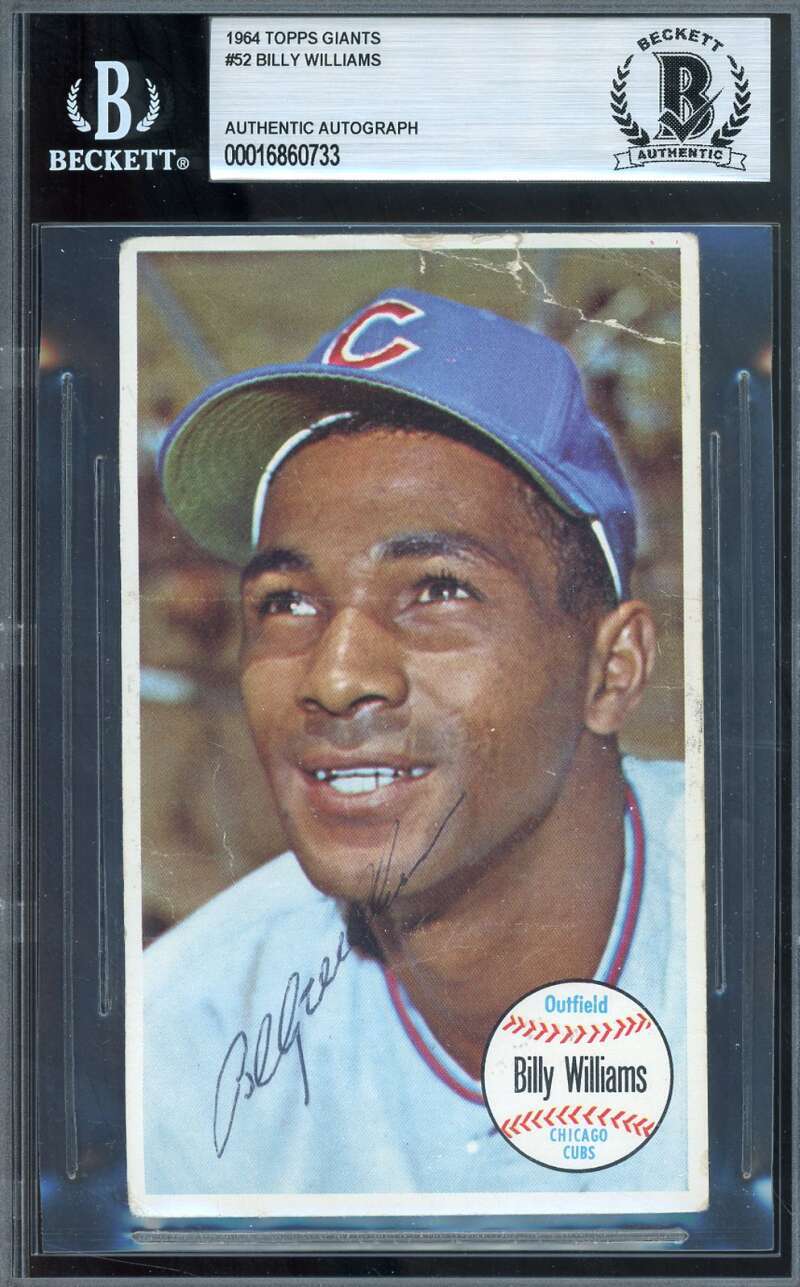 Billy Williams Beckett BAS Signed 1964 Topps Giants Autograph