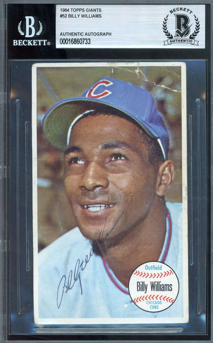 Billy Williams Beckett BAS Signed 1964 Topps Giants Autograph