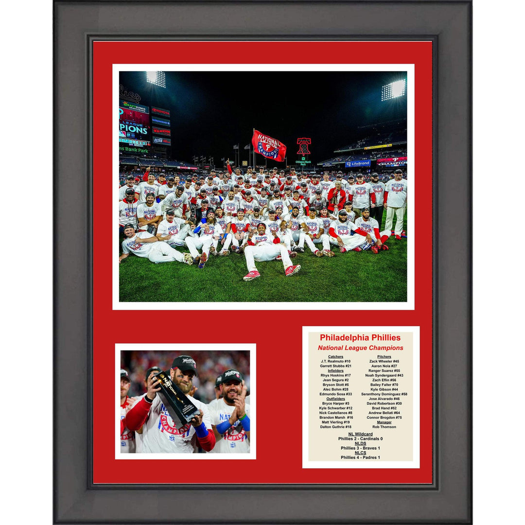 Framed Philadelphia Phillies 2022 National League Champs 12"x15" Photo Collage