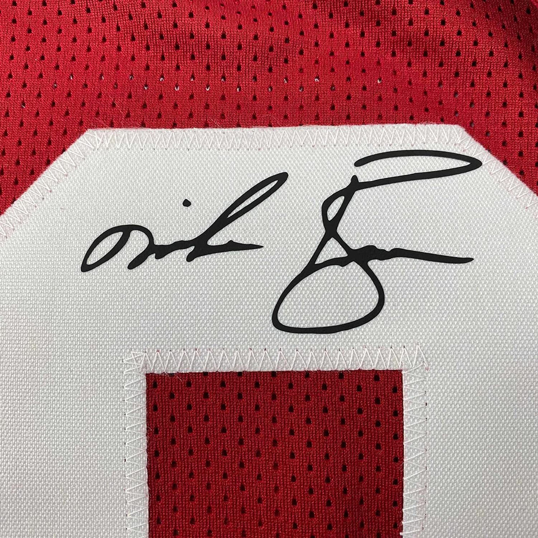 Framed Facsimile Autographed Mike Rozier 35x39 Nebraska Red Reprint Laser Auto C