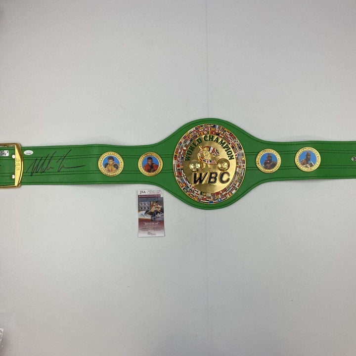 Autographed/Signed Mike Tyson WBC Green Boxing Championship Belt JSA COA