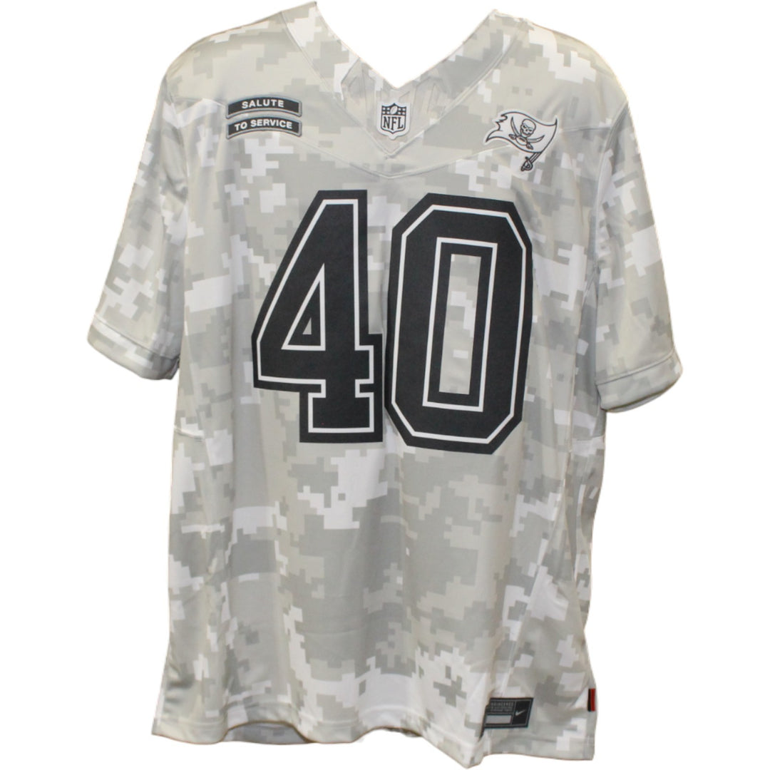Mike Alstott Signed Tampa Bay Buccaneers XL Arctic Camo Jersey Beckett 54629