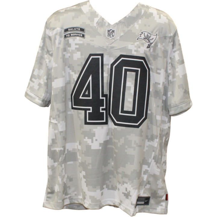 Mike Alstott Signed Tampa Bay Buccaneers XL Arctic Camo Jersey Beckett 54629