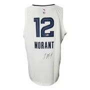 Ja Morant Signed Memphis Grizzlies White Fanatics Basketball XL Jersey BAS