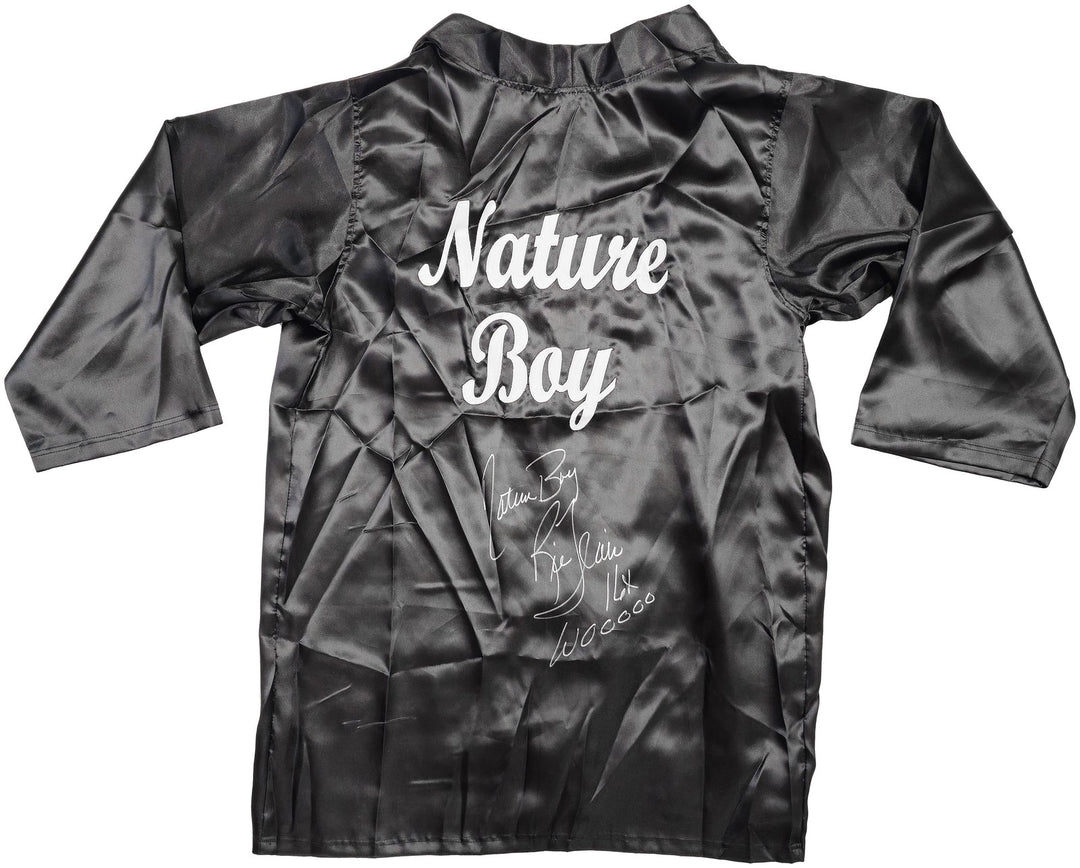 Ric Flair Signed Black Wrestling Robe "Nature Boy, 16x & Wooooo" PSA/DNA