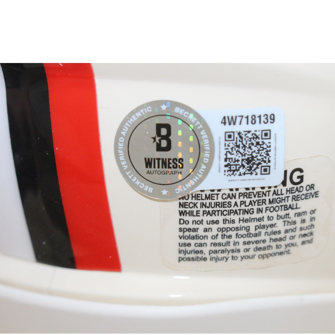 Julio Jones Autographed Atlanta Falcons Retro Mini Helmet Beckett Witness 56446