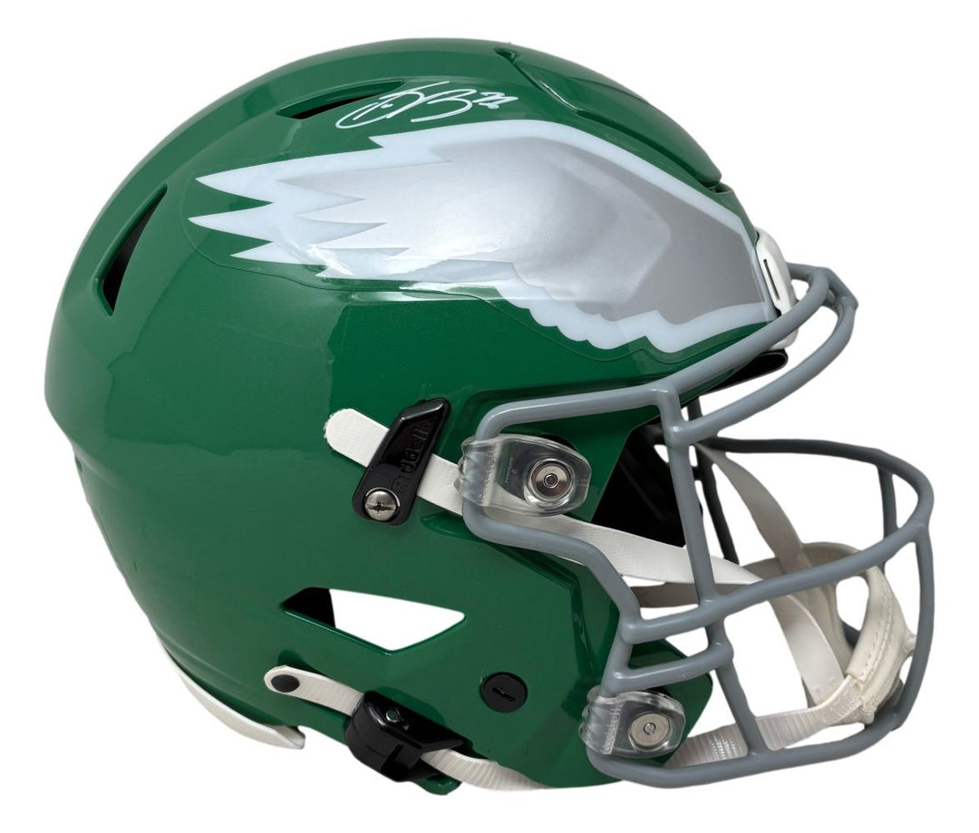 Saquon Barkley Signed Eagles FS Kelly Green Authentic SpeedFlex Helmet PSA/DNA