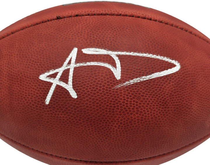 Aaron Donald Auto Rams Official Super Bowl LVI Logo Leather Football Beckett