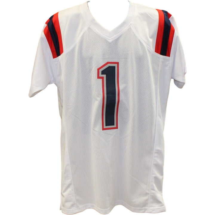 AJ Brown Autographed/Signed Pro Style Sz XL White Jersey Beckett Witnessed 57962