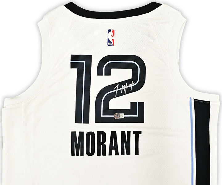 Grizzlies Ja Morant Auto White Nike Association Edt Swingman Jersey 48 Beckett