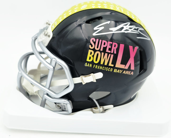 Nick Emmanwori Auto Seahawks Black Super Bowl LX Logo Speed Mini Helmet Beckett