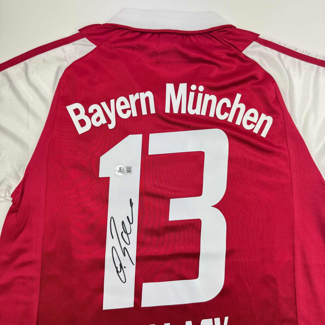 Autographed/Signed Michael Ballack FC Bayern Munich Red Jersey Beckett BAS COA