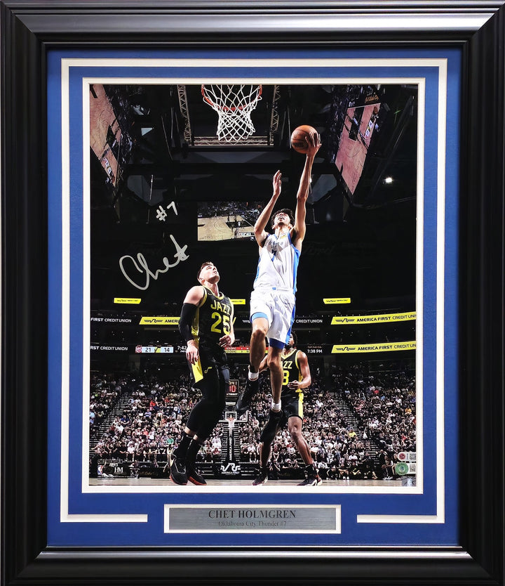 Chet Holmgren Signed Framed 16x20 Photo Thunder Beckett Wit #1W125998