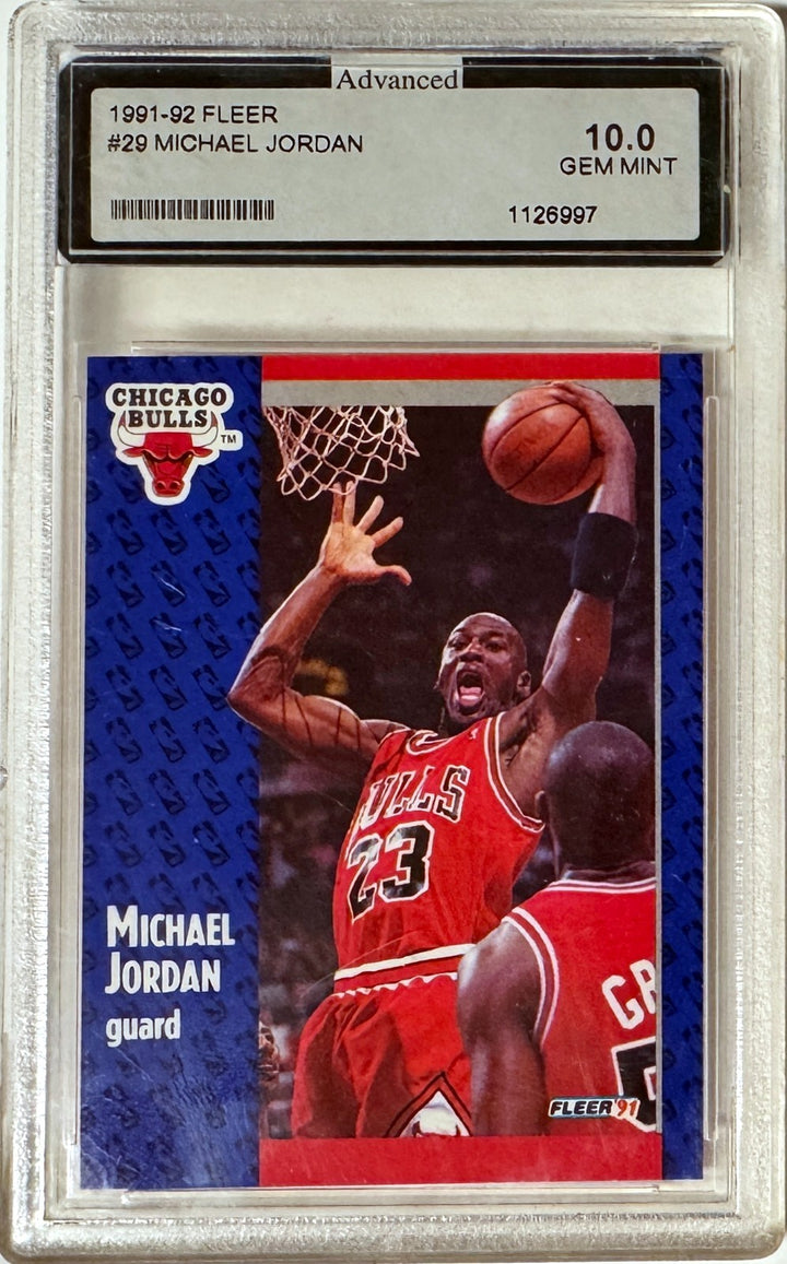 Michael Jordan 1991-92 Fleer Card #29- Advanced Grading 10 Gem Mint (Bulls/HOF)