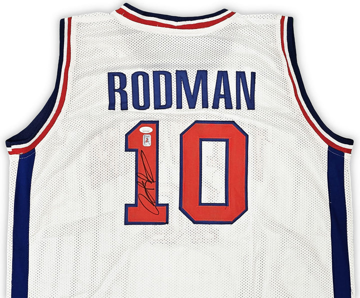 Detroit Pistons Dennis Rodman Autographed Signed White Jersey JSA
