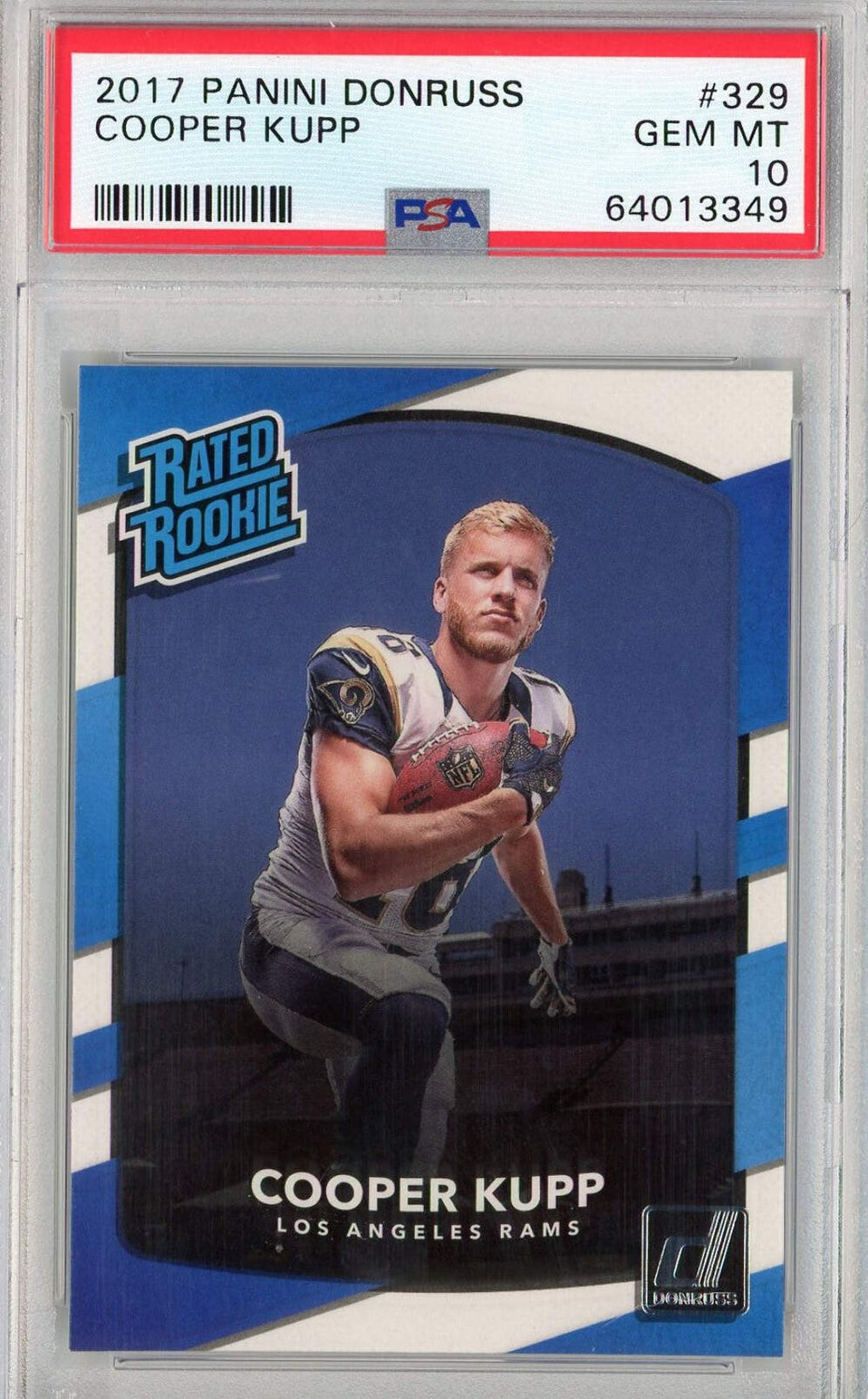 Graded 2017 Panini Donruss Cooper Kupp #329 Rookie RC Football Card PSA 10 Gem