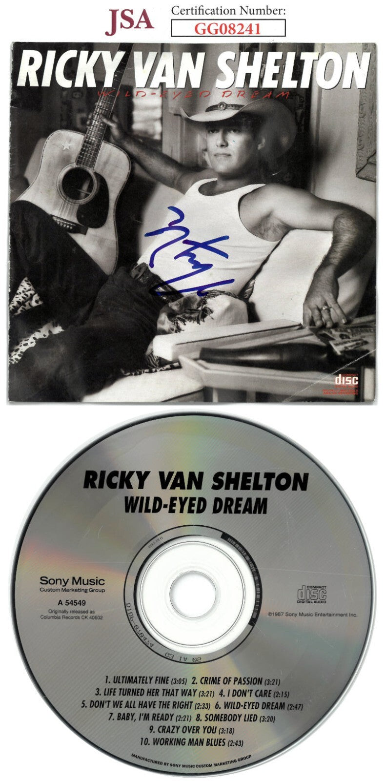 Ricky Van Shelton signed 1987 Wild-Eyes Dream Album Cover Booklet w/ CD- JSA