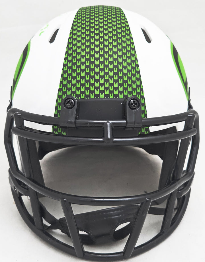 Chris Carson Signed Seahawks Lunar Eclipse White Speed Mini Helmet Fanatics Holo
