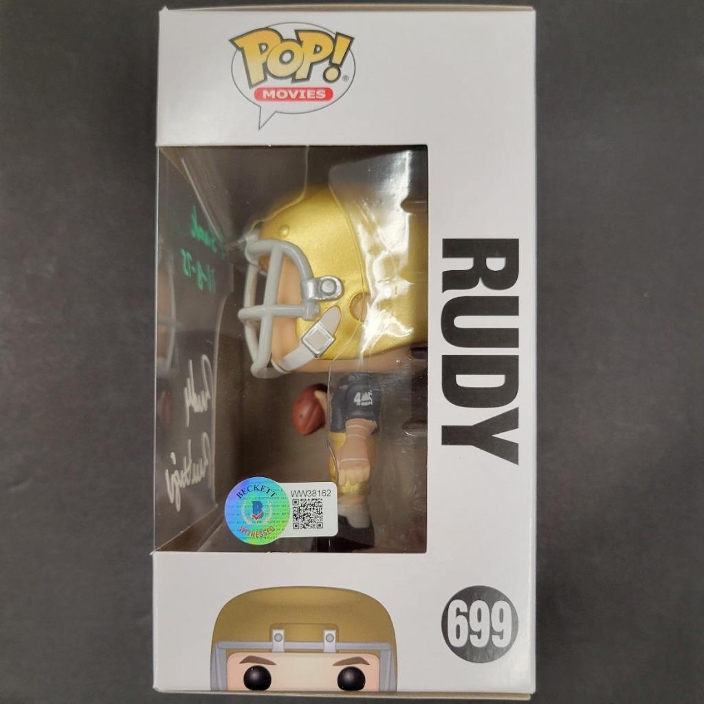 Rudy Ruettiger signed "The Sack 11-8-75" Funko Pop ~ BAS Beckett Witness Holo
