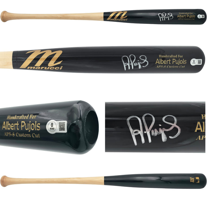 Albert Pujols Auto Black Marucci Player Model Baseball Bat Cardinals BAS