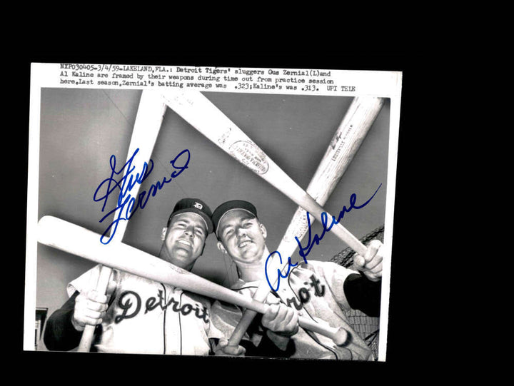 Al Kaline Gus Zernial PSA DNA Signed 1959 7x9 Photo Autograph Tigers