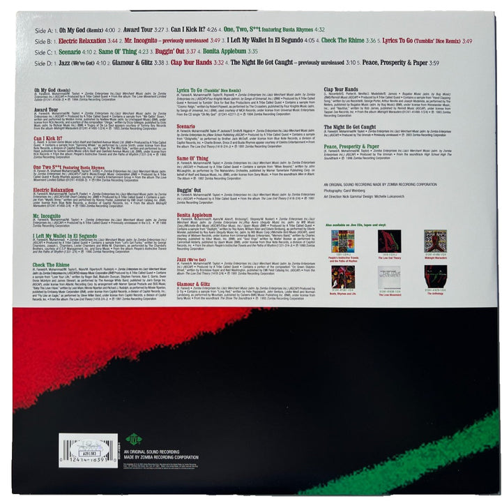 Q-TIP SIGNED A TRIBE CALLED QUEST HITS RARITIES & REMIXES VINYL ALBUM JSA