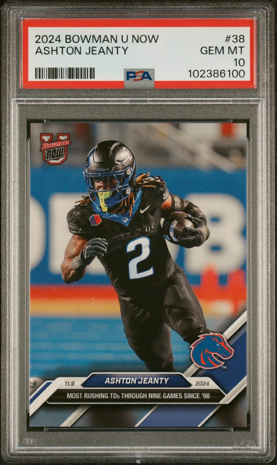 Graded 2024 Topps Bowman U Now Ashton Jeanty #38 Rookie RC Football Card PSA 10