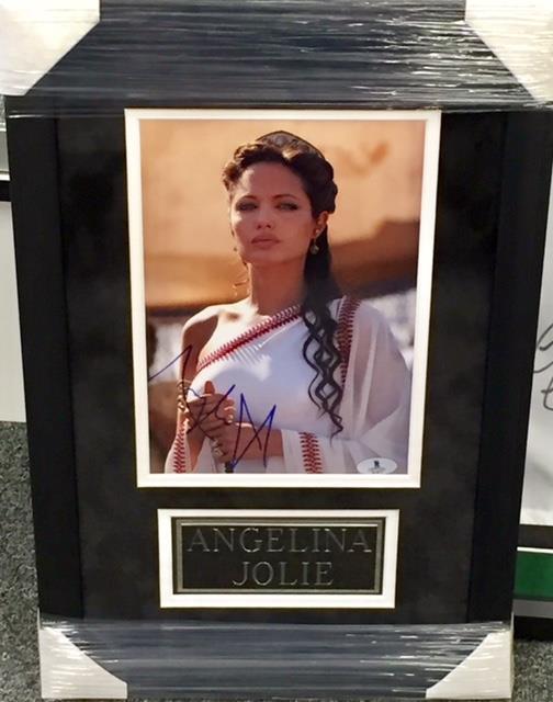 ANGELINA JOLIE Framed ALEXANDER Signed 8x10 Photo BAS Beckett COA Autograph Auto