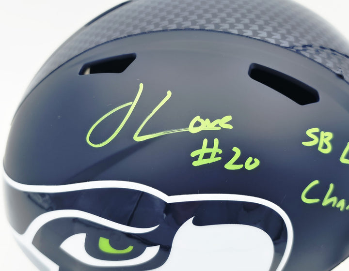 Julian Love Signed Seattle Seahawks Blue Full Size Speed Replica Helmet MCS Holo