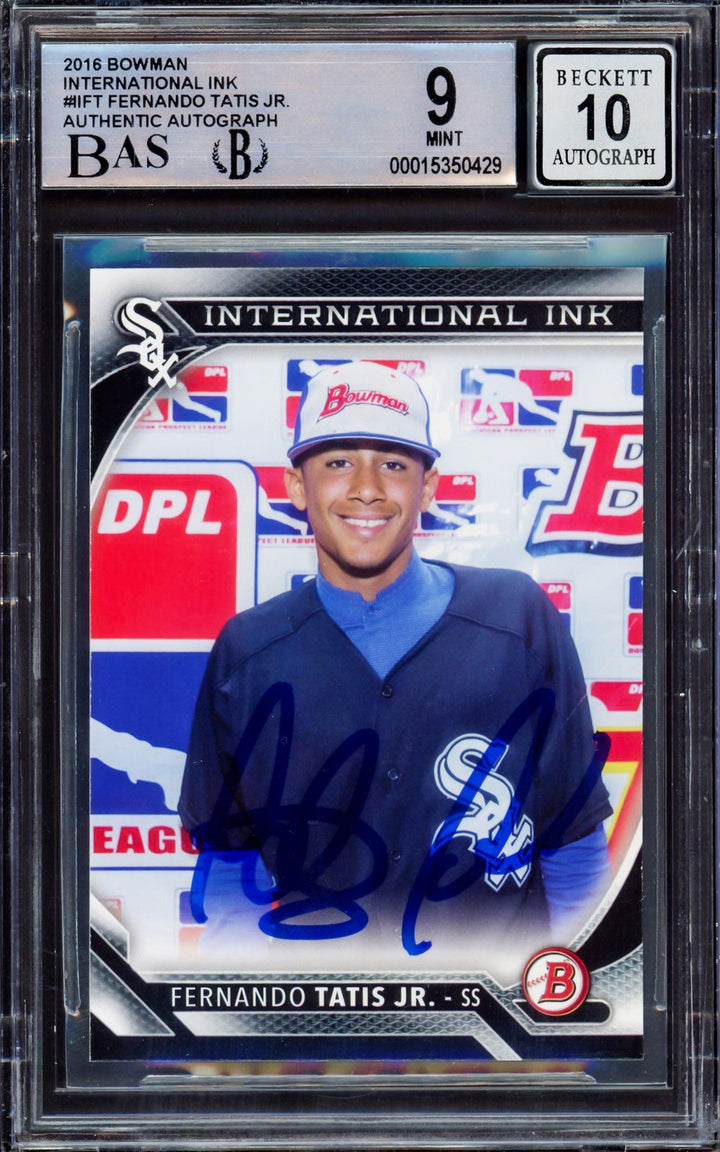 Fernando Tatis Jr Signed 2016 Bowman International RC IIFT BGS 9 Sig 10 Beckett