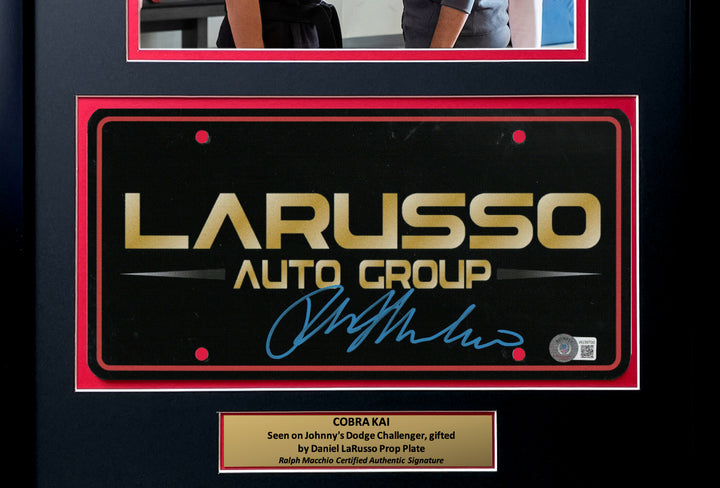 Cobra Kai Ralph Macchio Signed Movie Car License Plate Framed BAS Autographed