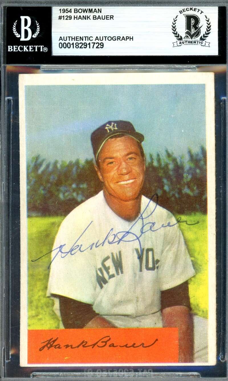 Hank Bauer Beckett BAS Vintage Autograph 1954 Bowman Autograph