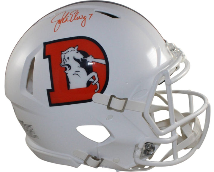 John Elway Autographed Denver Broncos Authentic 23 Alt Helmet Beckett W 55373