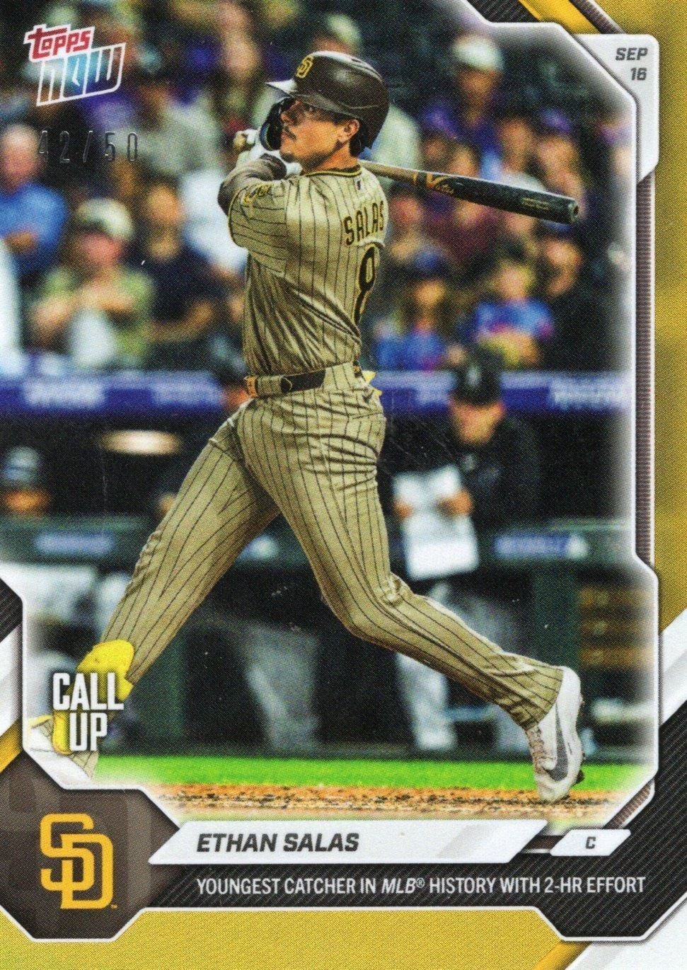 2026 Topps Now Ethan Salas #684 Gold Foil /50 Rookie RC Baseball Card
