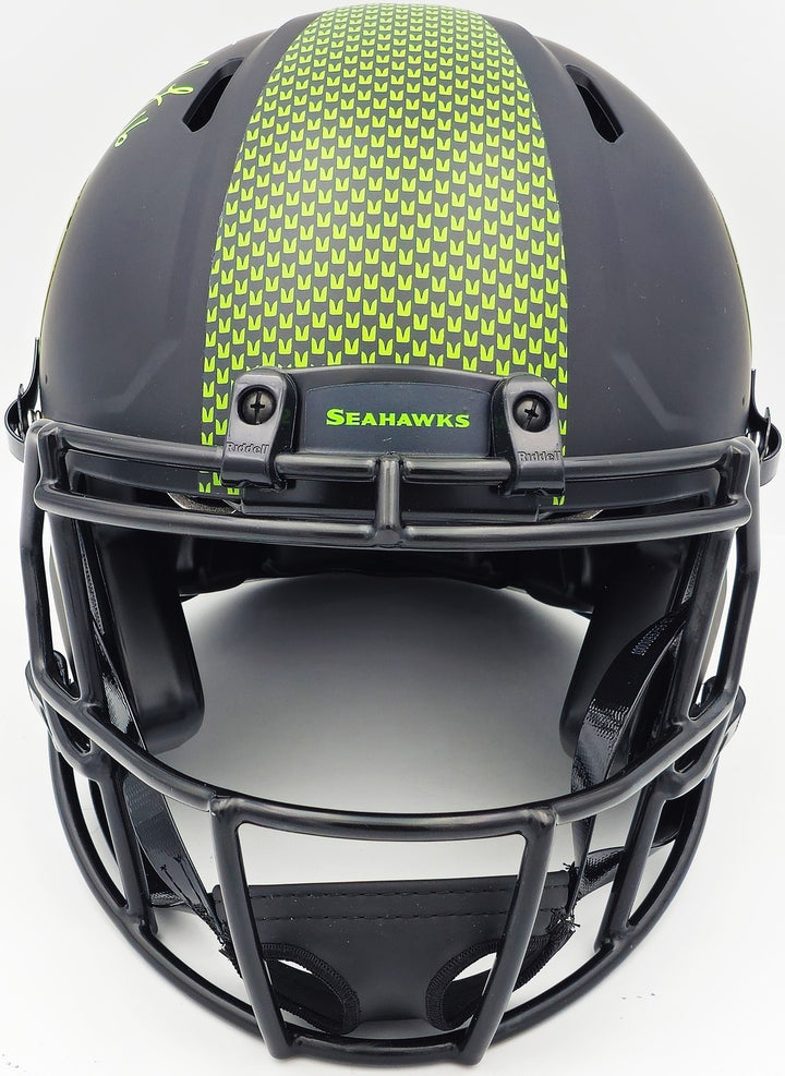 Tyler Lockett Auto Seahawks Eclipse Black Full Size Speed Authentic Helmet