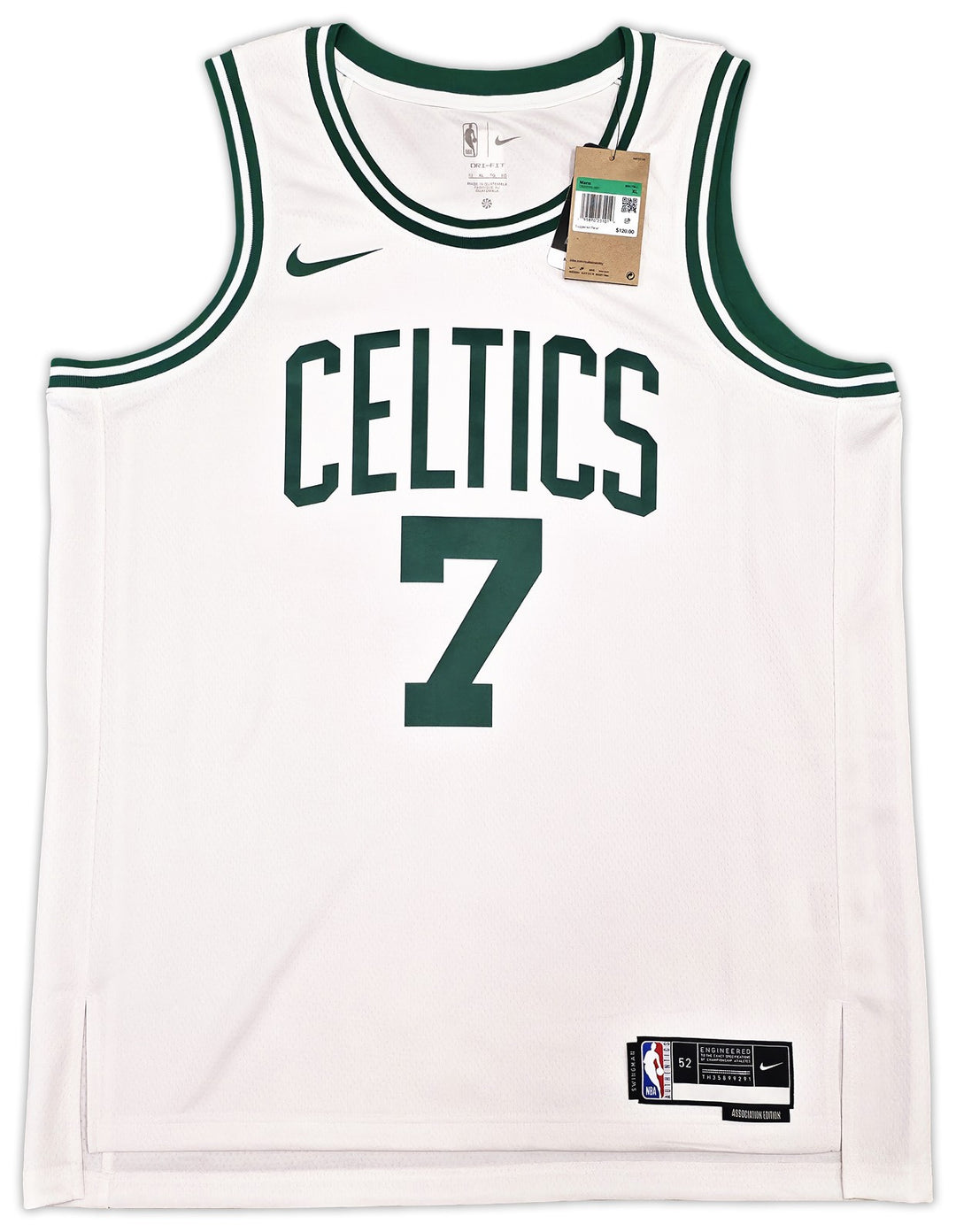 Celtics Jaylen Brown Auto White Nike Swingman Association Jersey Size 52 Beckett