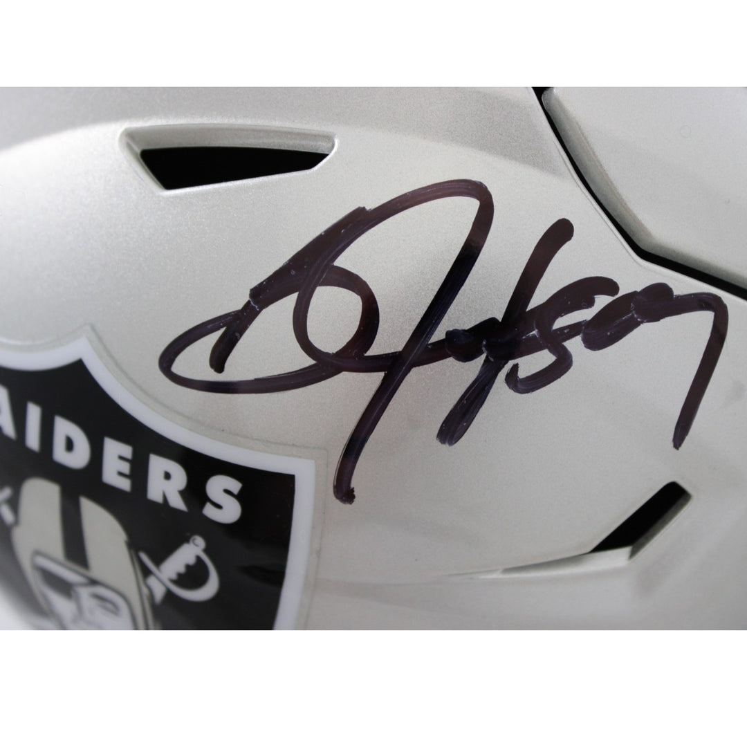 Bo Jackson Autographed Las Vegas Raiders Mid-Size Midi Helmet Beckett WIT 58523