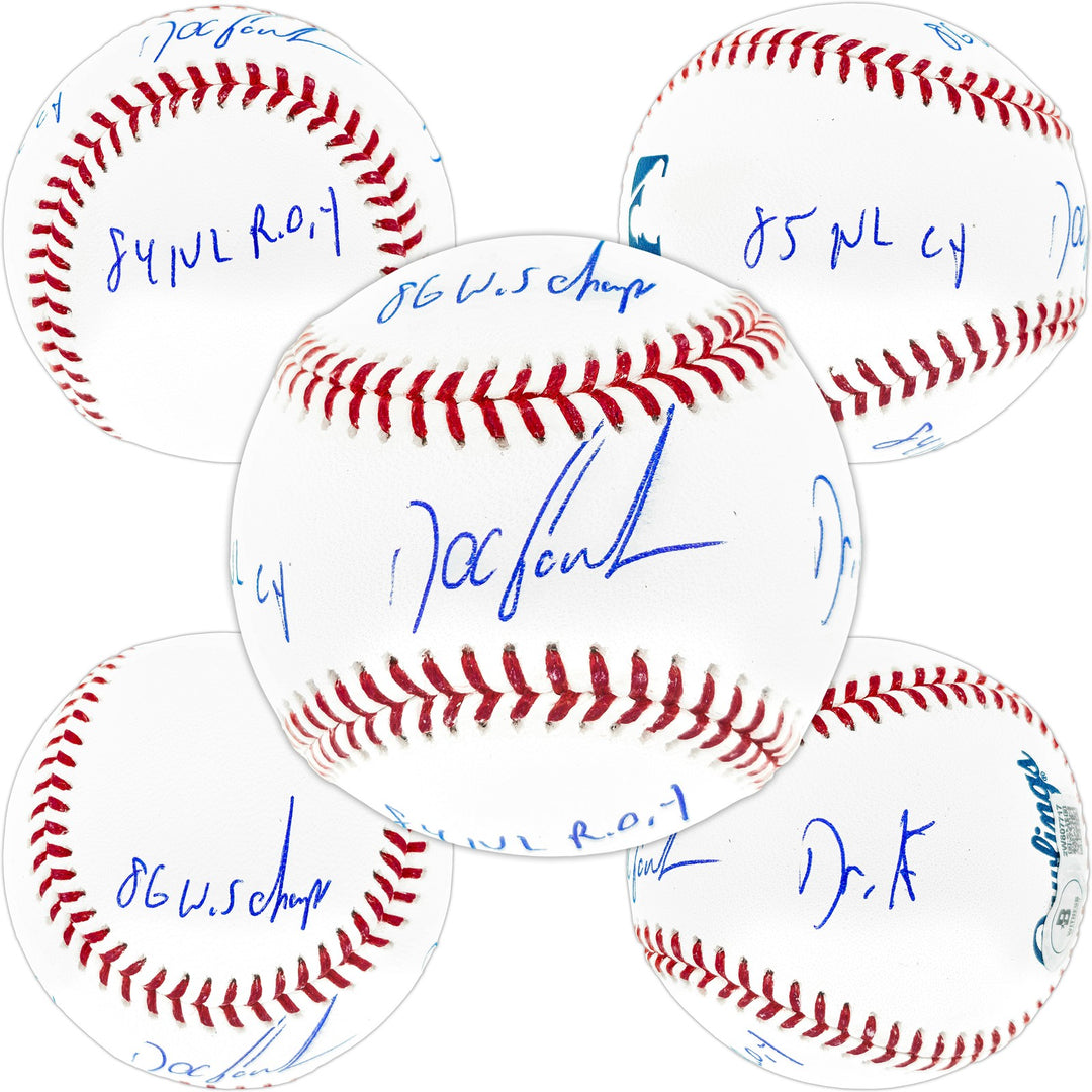 Dwight Doc Gooden Auto MLB Statball Baseball Mets 86 WS Champ Stats Beckett