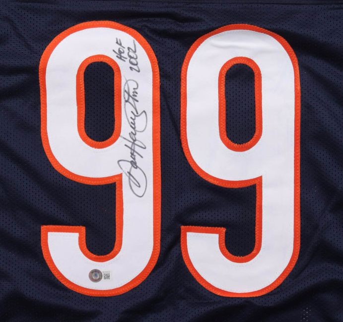 Dan Hampton Chicago Signed Navy Football Jersey HOF 2002 BAS