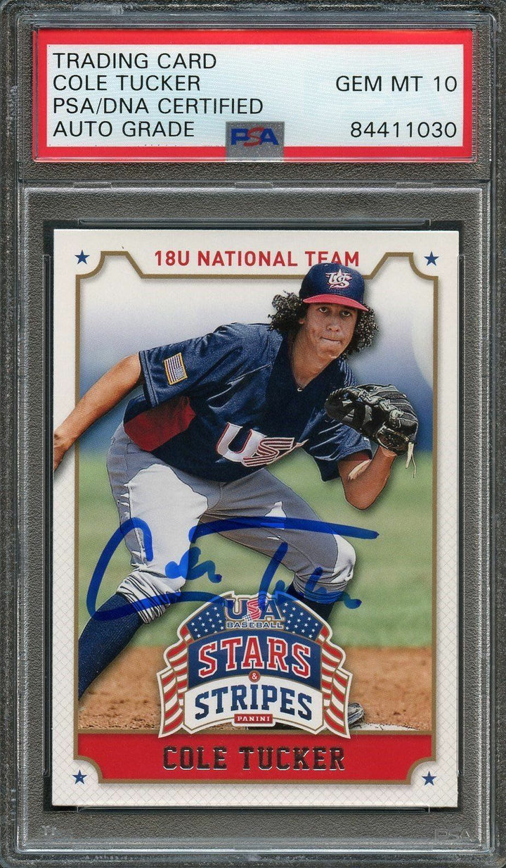 2015 Stars And Stripes #23 Cole Tucker Signed Card PSA Slabbed Auto 10 Pirates